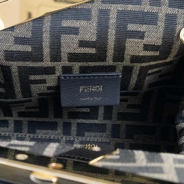 （未使用　展示品）フェンディ FENDI ファースト スモール 2WAY クラッチ ショルダーバッグ 斜め掛け ナッパレザー ブラック 黒 ゴールド金具 8BP129_8