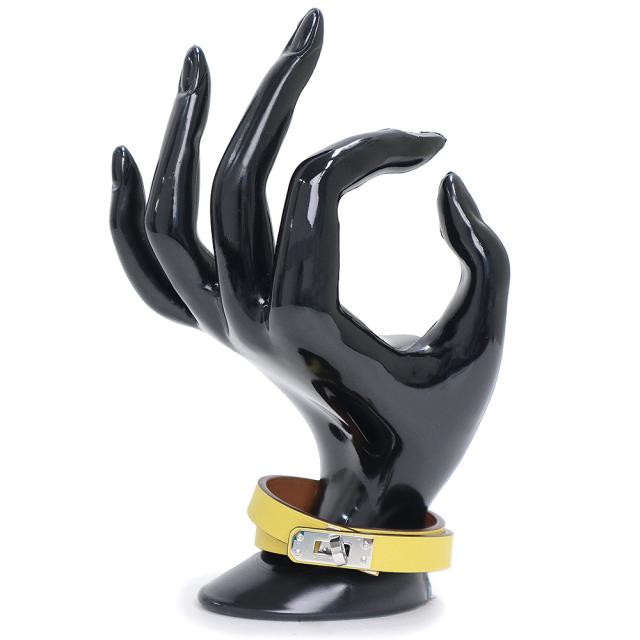 エルメス ケリー ドゥブルトゥール ブレスレット T2 ブラック シルバー金具 エルメス ケリー ドゥブルトゥール ブレスレット T2 ブラック