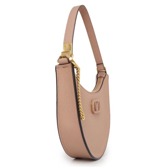 （未使用　展示品）ヴァレンティノ ガラヴァーニ Valentino Garavani Vロゴ シグネチャー ミニ ホーボー ハンドバッグ カーフスキン レザー ローズカーネル ベージュ ゴールド金具 2WP0W19RQRGF9 未使用 展示品）ヴァレンティノ ガラヴァーニ Valentino Garavani V