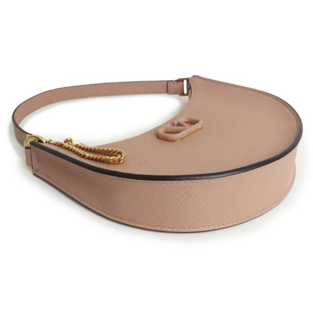 （未使用　展示品）ヴァレンティノ ガラヴァーニ Valentino Garavani Vロゴ シグネチャー ミニ ホーボー ハンドバッグ カーフスキン レザー ローズカーネル ベージュ ゴールド金具 2WP0W19RQRGF9_8