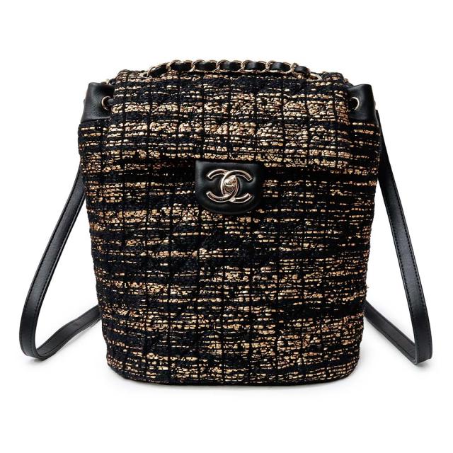 （未使用　展示品）シャネル CHANEL マトラッセ チェーン リュック  リュック・デイパック バックパック ツイード ラムスキン レザー ブラック ゴールド 黒  ゴールド金具 A91121