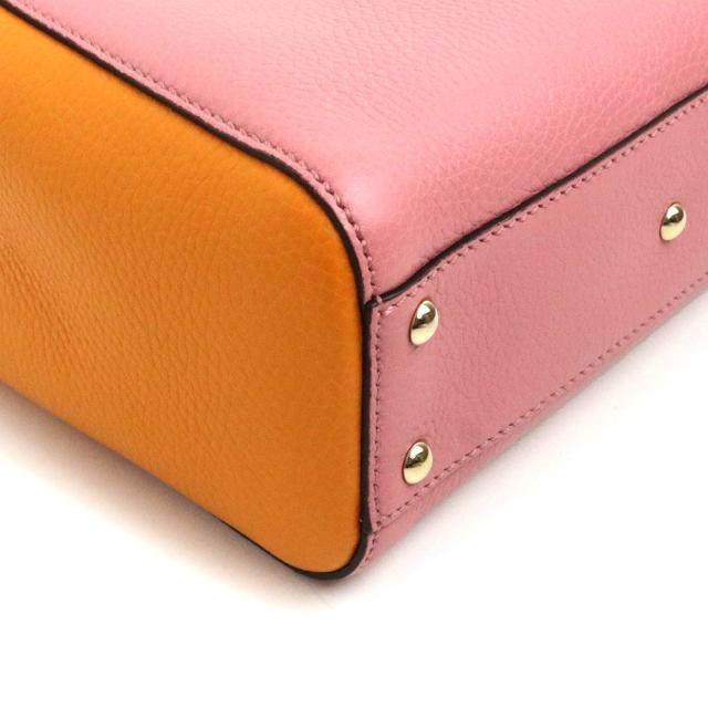（未使用　展示品）グッチ GUCCI ？レザー バンブー ショッパー ミニ 2WAY ショルダー ハンドバッグ 斜め掛け ピンク オレンジ 368823_9