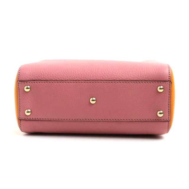 （未使用　展示品）グッチ GUCCI ？レザー バンブー ショッパー ミニ 2WAY ショルダー ハンドバッグ 斜め掛け ピンク オレンジ 368823_6