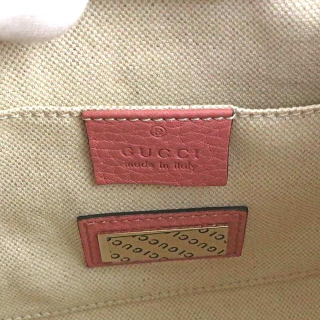 （未使用　展示品）グッチ GUCCI ？レザー バンブー ショッパー ミニ 2WAY ショルダー ハンドバッグ 斜め掛け ピンク オレンジ 368823_8