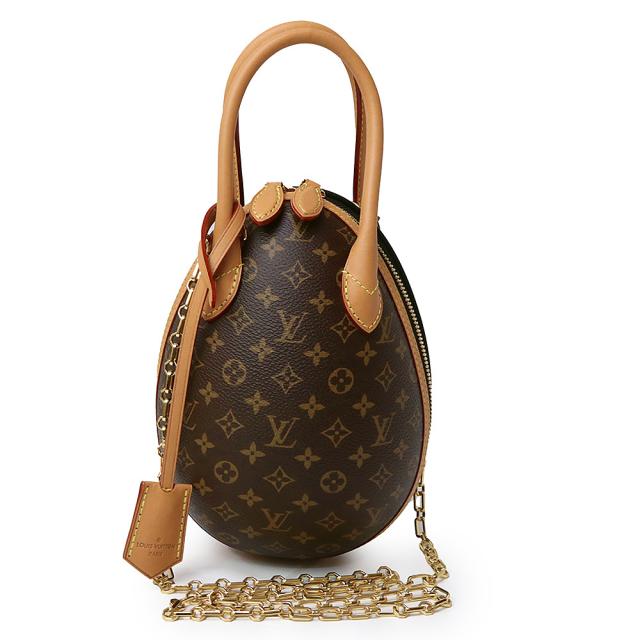 （新品・未使用品）ルイ ヴィトン LOUIS VUITTON LV EGG エッグバッグ 2WAY 斜め掛け チェーン ショルダー ハンドバッグ モノグラム レザー ブラウン ブラック 茶 黒 ゴールド金具 M44587