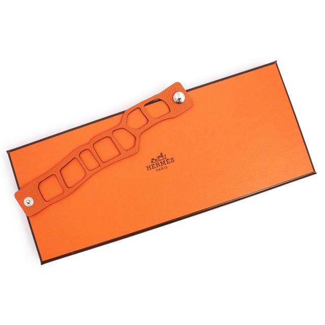 （新品・未使用品）エルメス HERMES プティアッシュ エカイユ リバーシブル ブレスレット ヴォーエプソン トゴ レザー オレンジ グレー 箱付_1
