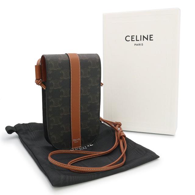 CELINE スマホショルダーバッグ　フォンポーチ　トリオンフ 楽天市場】CELINE セリーヌ Phone Pouch フラップ付きモバイルポーチ