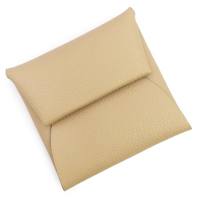 （新品・未使用品）エルメス HERMES バスティア GM ケース 小銭入れ 財布 ヴォーエバーカラー レザー ベージュマルファ シルバー金具 K刻印 箱付