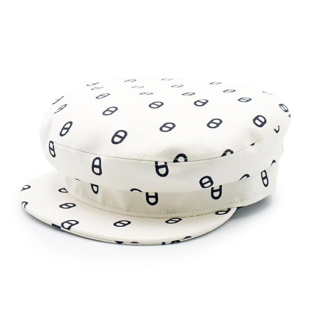 （未使用保管品）エルメス HERMES ヴォーバン シェーヌ ダンクル キャスケット キャップ ハット 帽子 58CM コットン98% ポリウレタン2% ブランカッセ ホワイト シルバー金具