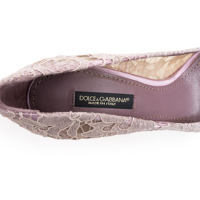 （未使用保管品）ドルチェアンドガッバーナ DOLCE&GABBANA レインボー ブローチ Bellucci パンプス 靴 22.5cm レース ゴートスキン パープル ゴールド金具 CD0066AL19887142 箱付