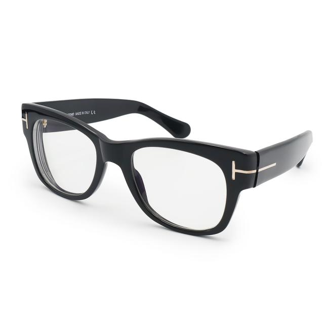 （中古）トムフォード TOM FORD ウェリントン メガネ 眼鏡 サングラス アイウェア 度入り プラスチック ブラック ピンクゴールド金具 TF5040