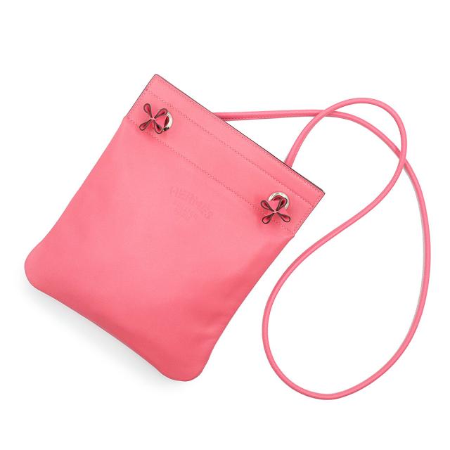 （未使用　展示品）エルメス HERMES サック アリーヌ ミニ ショルダーバッグ 斜め掛け アニューミロ ラムスキン ヴォースイフト レザー ローズアザレ ピンク シルバー金具 C刻印 箱付