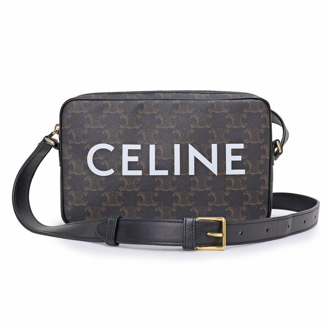 （未使用　展示品）セリーヌ CELINE ミディアム メッセンジャーバッグ ショルダーバッグ 斜め掛け トリオンフキャンバス カーフスキン レザー ブラウン ゴールド金具 194502CIM