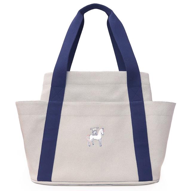 （未使用　展示品）エルメス HERMES マザーズバッグ カブリオル トート トワルアッシュ キャンバス グリペール グリ ペルル ベージュ ブルー 青 シルバー金具 箱付