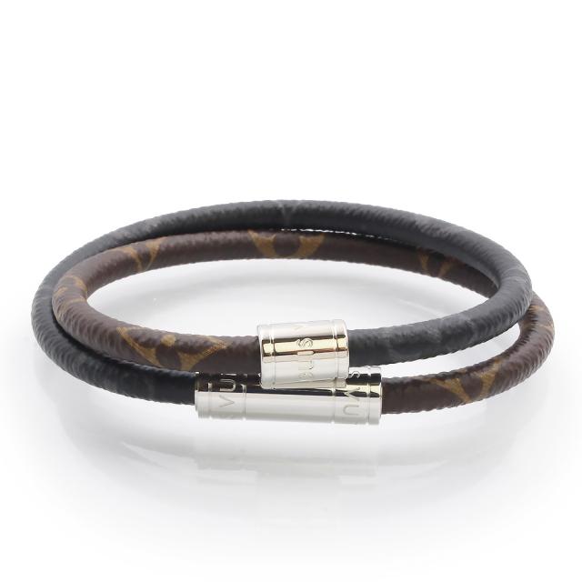 （新品・未使用品）ルイ ヴィトン LOUIS VUITTON キープ イット ブレスレット ＃19 モノグラムエクリプス モノグラムマカサー ブラウン ブラック シルバー金具 M8154E 箱付