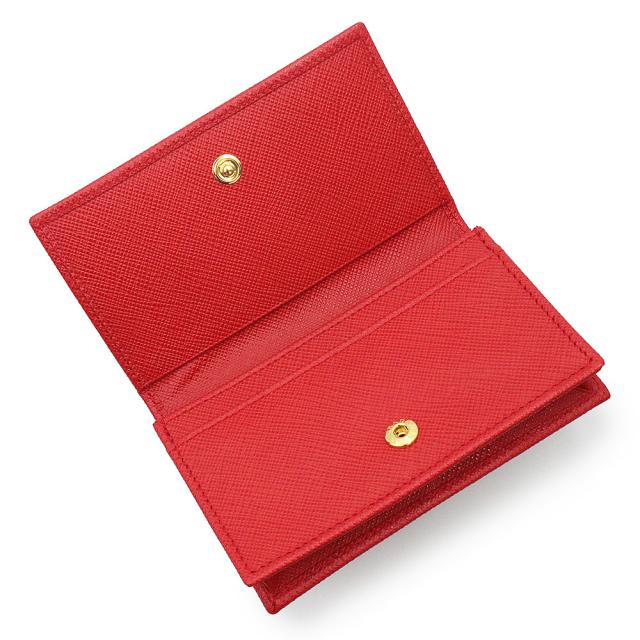（未使用　展示品）プラダ PRADA リボン カードケース 名刺入れ 定期入れ パスケース サフィアノ サフィアーノ フィオッコ カーフレザー ロッソ レッド ゴールド金具 1MC122 箱付_2