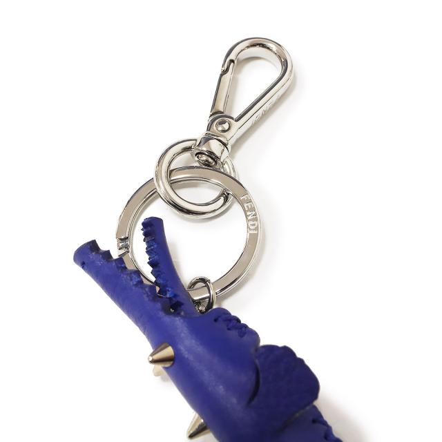 中古）フェンディ FENDI クロコダイル ワニ スタッズ バッグチャーム