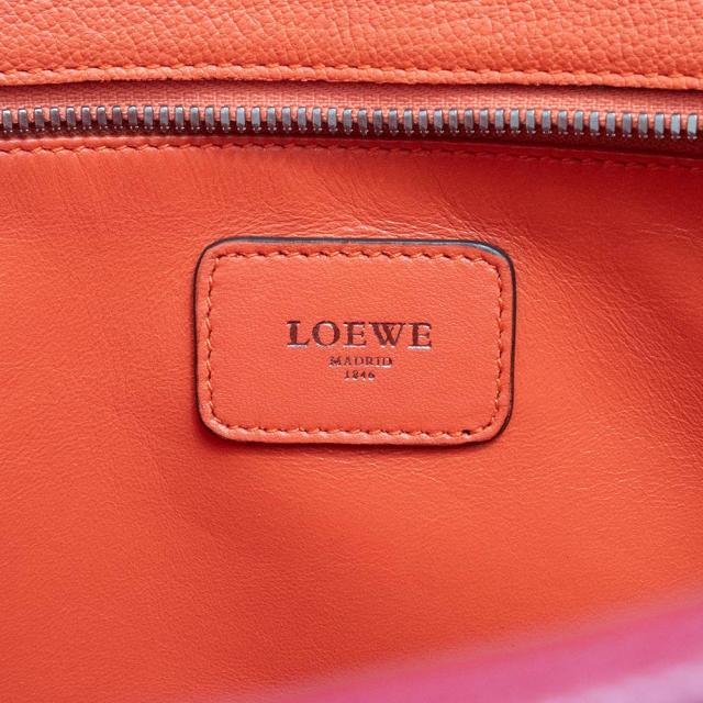 （美品）ロエベ LOEWE アマソナ 36 ハンドバッグ レザー オレンジ ピンク ボルドー シルバー金具 352.35AA22