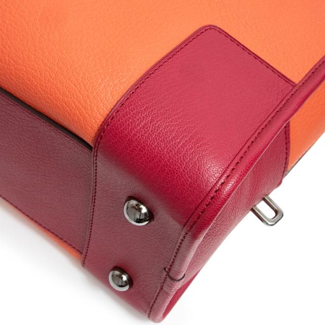 （美品）ロエベ LOEWE アマソナ 36 ハンドバッグ レザー オレンジ ピンク ボルドー シルバー金具 352.35AA22