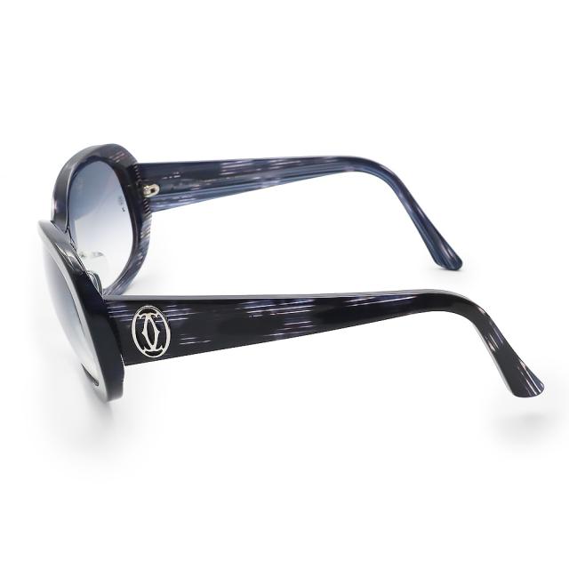 （中古）カルティエ Cartier 2C サングラス メガネ 眼鏡 アイウェア プラスチック ブルー シルバー金具 T8200875 箱付_2