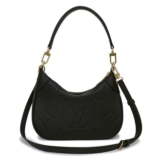 （未使用　展示品）ルイ ヴィトン LOUIS VUITTON バガテル NM 2WAY ショルダー ハンドバッグ 斜め掛け モノグラムアンプラント レザー ブラック ゴールド金具 M46002