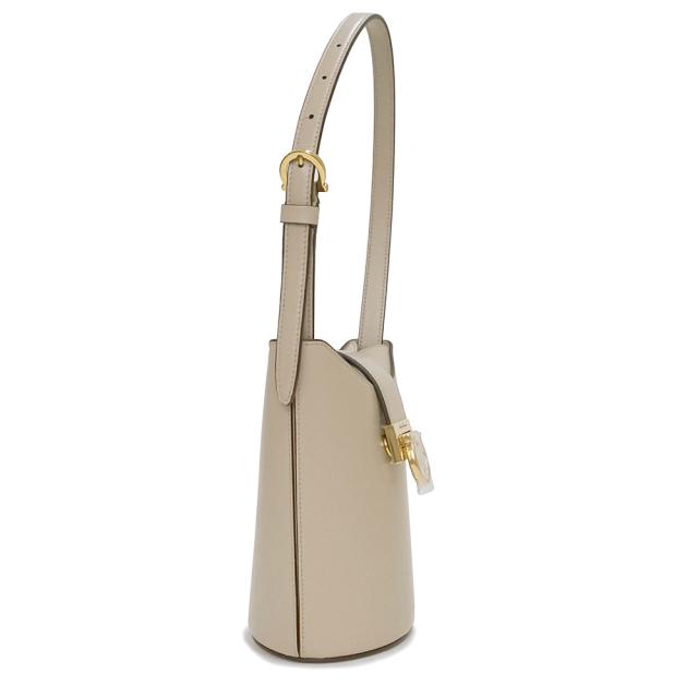 （未使用　展示品）サルヴァトーレフェラガモ Salvatore Ferragamo トリフォリオ ガンチーニ トート バケットバッグ カーフスキン レザー Daino ベージュ ゴールド金具 211194 訳有り 箱付_3