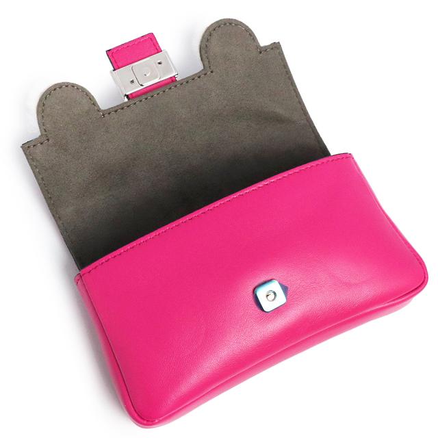 （未使用　展示品）フェンディ FENDI モンスター マイクロ バケット 2WAY チェーン ショルダー ハンドバッグ ポシェット 斜め掛け ラムスキン レザー フューシャ ピンク マルチカラー シルバー金具 8M0354