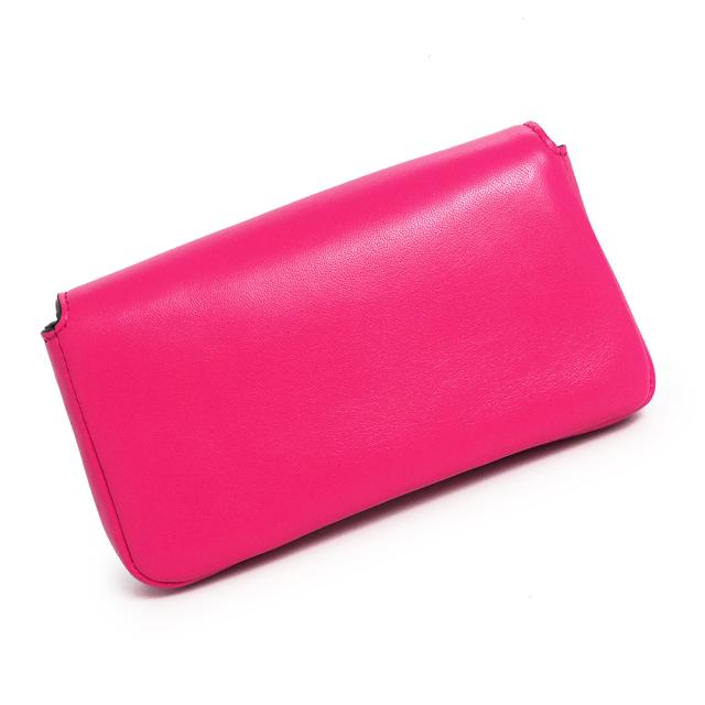 （未使用　展示品）フェンディ FENDI モンスター マイクロ バケット 2WAY チェーン ショルダー ハンドバッグ ポシェット 斜め掛け ラムスキン レザー フューシャ ピンク マルチカラー シルバー金具 8M0354
