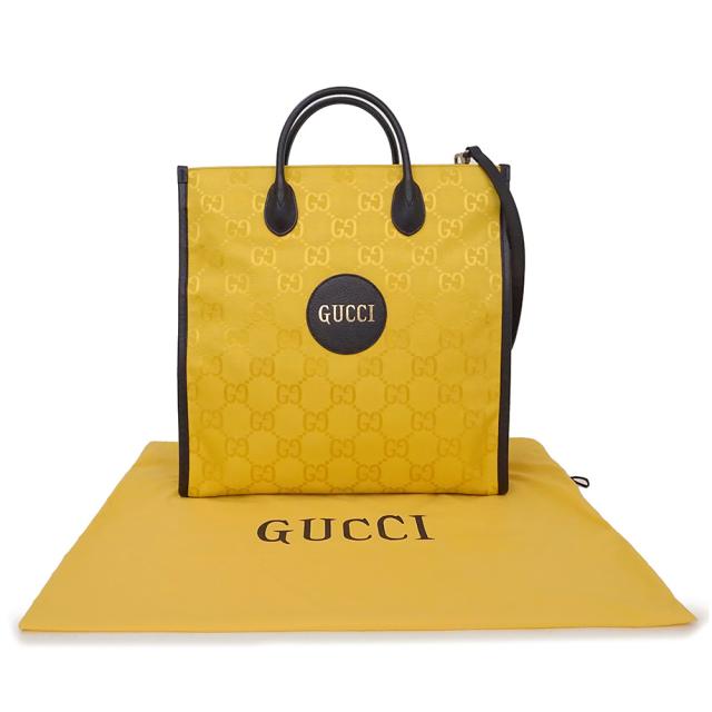 （未使用　展示品）グッチ GUCCI オフザグリッド Off The Grid トート 2way ショルダー ハンドバッグ 斜め掛け GGナイロン レザー イエロー ブラック マットシルバー金具 630355_1