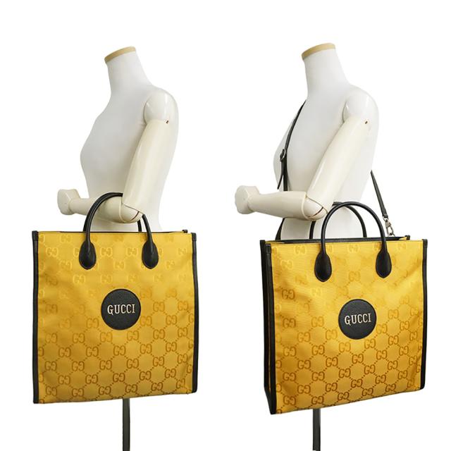 （未使用　展示品）グッチ GUCCI オフザグリッド Off The Grid トート 2way ショルダー ハンドバッグ 斜め掛け GGナイロン レザー イエロー ブラック マットシルバー金具 630355_7