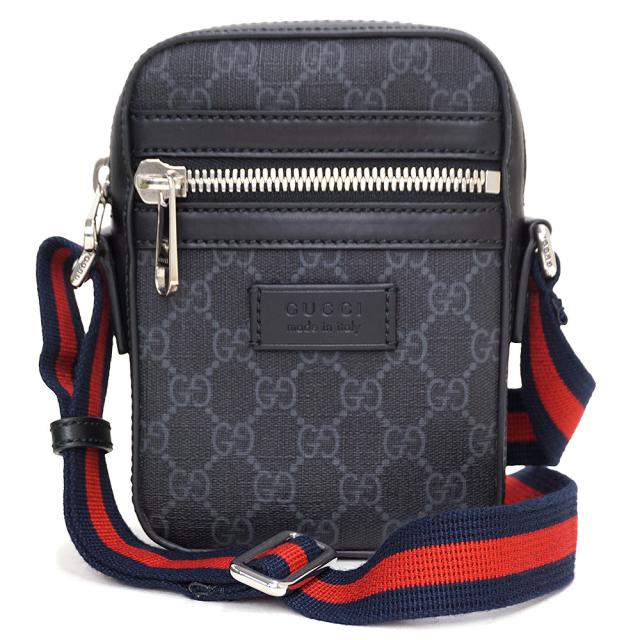 （未使用　展示品）グッチ GUCCI GG メッセンジャー ショルダーバッグ 斜め掛け GGスプリームキャンバス レザー ブラック シルバー金具 682357 箱付