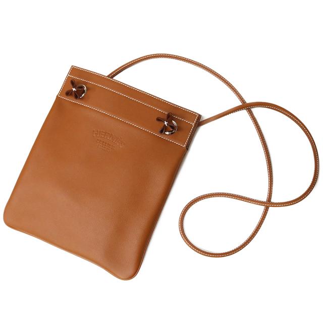 （未使用　展示品）エルメス HERMES サック アリーヌ ミニ ショルダーバッグ 斜め掛け アニューミロ ラムスキン ヴォースイフト レザー ゴールド シルバー金具 Y刻印 箱付