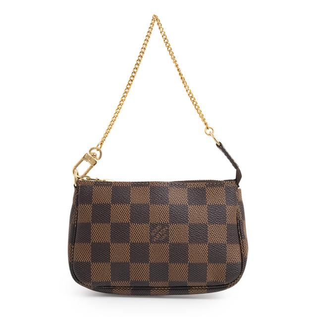 （未使用保管品）ルイ ヴィトン LOUIS VUITTON ミニ ポシェット アクセソワール チェーン ハンドバッグ アクセサリーポーチ ダミエ ブラウン ゴールド金具 N58009 箱付