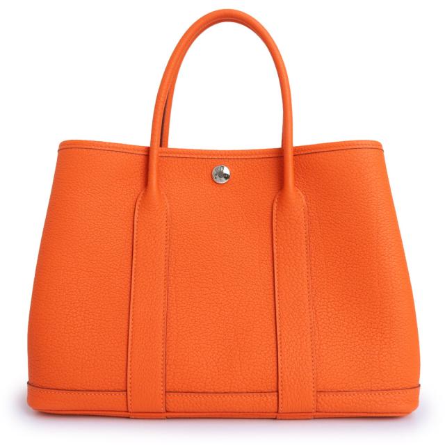 （新品・未使用品）エルメス HERMES ガーデンパーティ TPM 30 ハンドバッグ ネゴンダ レザー オレンジ シルバー金具 W刻印