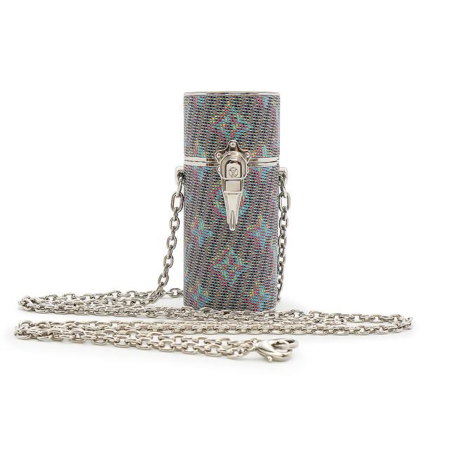 （新品・未使用品）ルイ ヴィトン LOUIS VUITTON モノグラム LVポップ リップスティック ケース チェーン 斜め掛け カーフレザー ブルー イエロー ピンク マルチカラー シルバー金具 MP2516 箱付