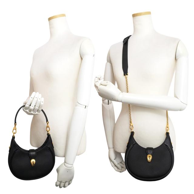 （未使用　展示品）ブルガリ BVLGARI セルペンティ エリプス スモール 2Way チェーン ショルダー ハンドバッグ 斜め掛け カーフスキン レザー ブラック ゴールド金具 292051_7