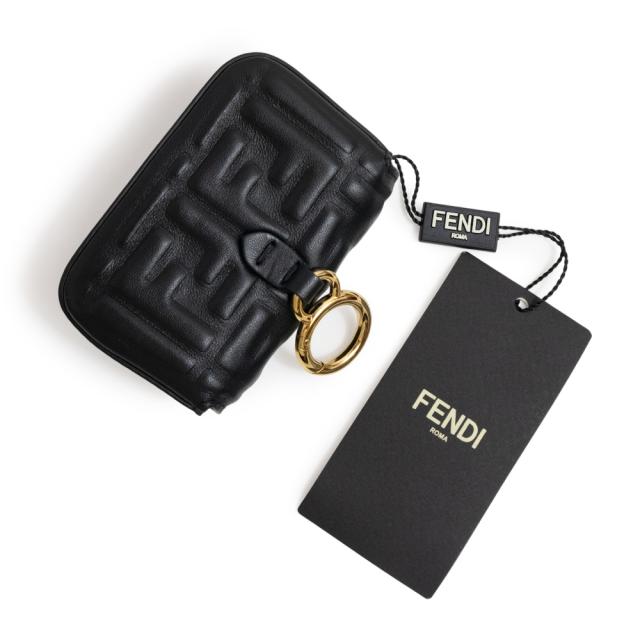 （新品・未使用品）フェンディ FENDI ナノ バゲット チャーム 2Way チェーン ショルダーバッグ 斜め掛け ミニポーチ ラムスキン レザー ブラック ゴールド金具 7AR844 箱付 新品・未使用品）フェンディ FENDI ナノ バゲット チャーム 2Way