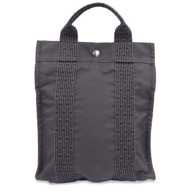 （中古）エルメス HERMES エールライン アド PM リュック デイパック バックパック キャンバス グレー シルバー金具