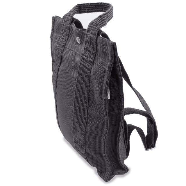 （中古）エルメス HERMES エールライン アド PM リュック デイパック バックパック キャンバス グレー シルバー金具_3