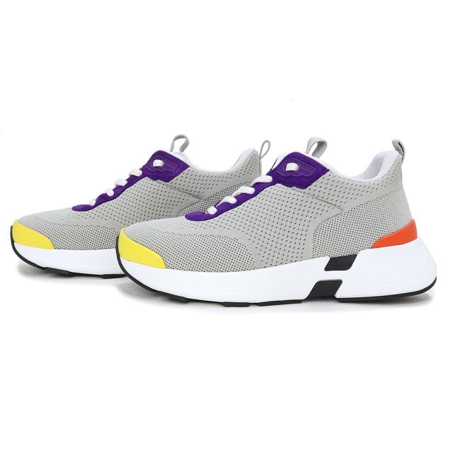 （未使用保管品）エルメス HERMES ヒーローズ スニーカー シューズ 靴 #36.5 23.5cm ニット テクニック シェーヴルヴェロア Gris Clair グリクレール マルチカラー グレー