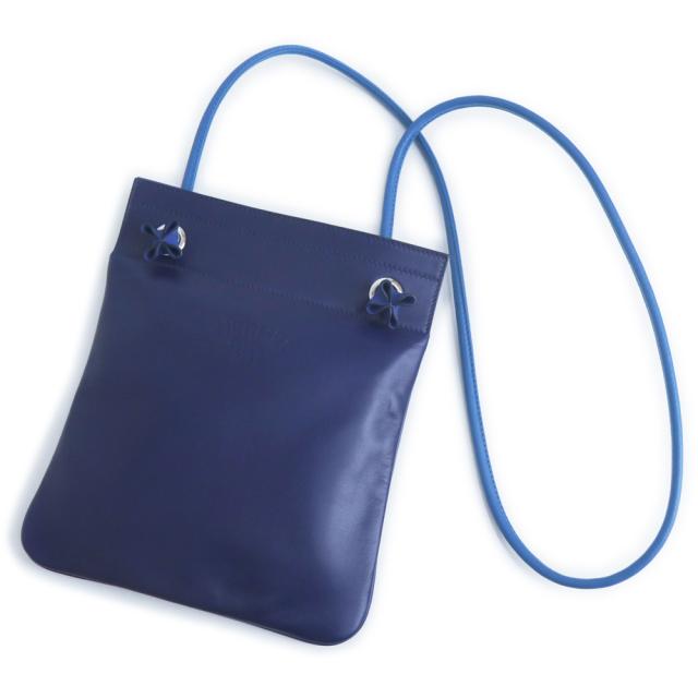 （未使用　展示品）エルメス HERMES サック アリーヌ ミニ ショルダーバッグ 斜め掛け アニョーミロ ラムスキン ヴォースイフト レザー ブルードマルト ディープブルー シルバー金具 Z刻印 箱付