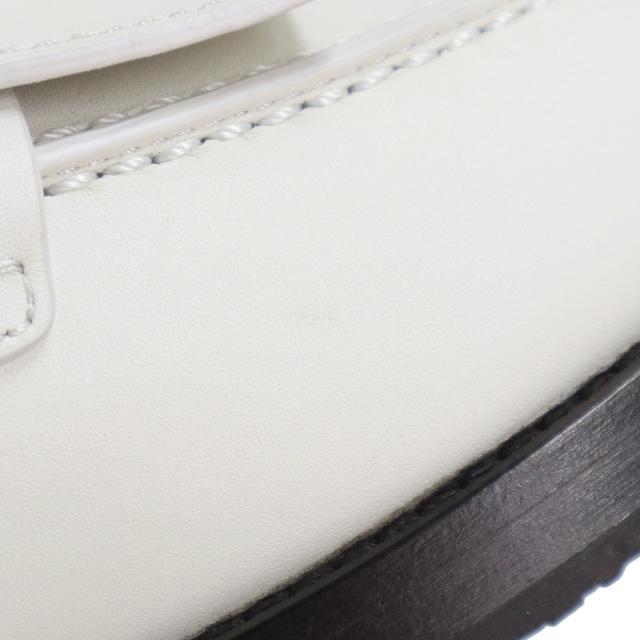 （未使用　展示品）エルメス HERMES モカシン インパクト ローファー シューズ 靴 #36.5 23.5cm カーフスキン レザー Blanc de Paris ブラン ドゥ パリ オフホワイト ゴールド金具