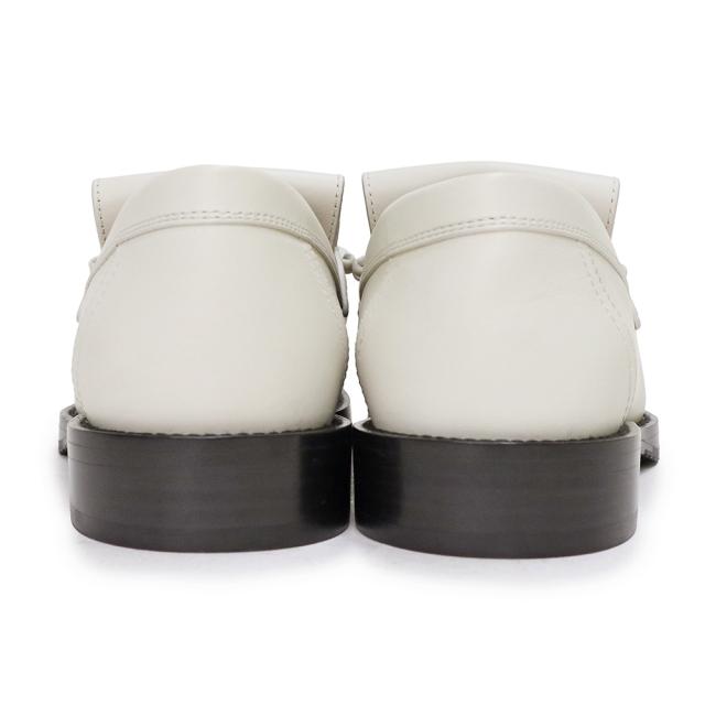 （未使用　展示品）エルメス HERMES モカシン インパクト ローファー シューズ 靴 #36.5 23.5cm カーフスキン レザー Blanc de Paris ブラン ドゥ パリ オフホワイト ゴールド金具