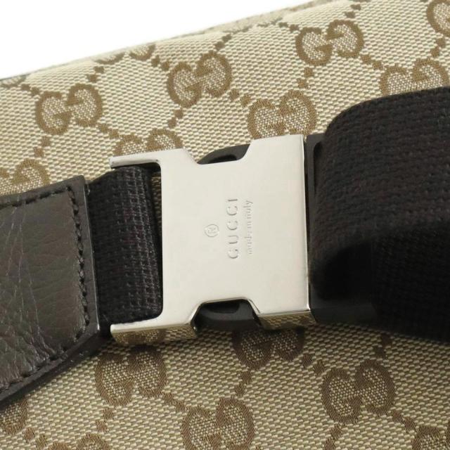 （未使用　展示品）グッチ GUCCI キャンバス レザーボディバッグ ウエストバッグ GGキャンバス ベージュ ブラウン シルバー金具 449174_10