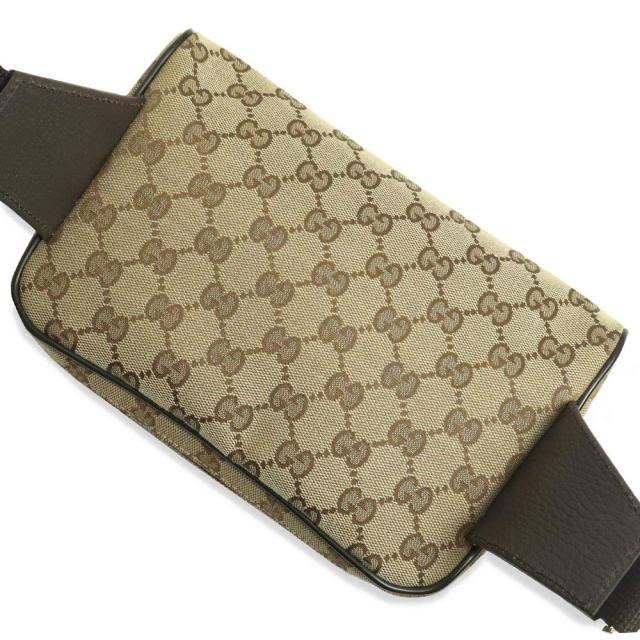 （未使用　展示品）グッチ GUCCI キャンバス レザーボディバッグ ウエストバッグ GGキャンバス ベージュ ブラウン シルバー金具 449174_5