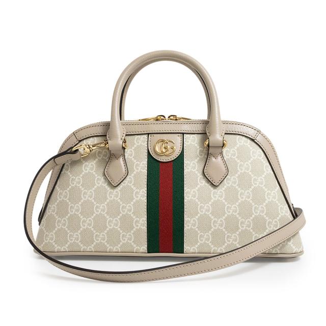 （未使用　展示品）グッチ GUCCI オフィディア スモール ショルダー ハンドバッグ 斜め掛け GGスプリームキャンバス ホワイト グリーン レッド ゴールド金具 795249
