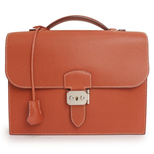 （未使用　展示品）エルメス HERMES サック ア デペッシュ 27 ハンドバッグ ヴァッシュリエジェ レザー キュイーブル ブラウン シルバー金具 □J刻印