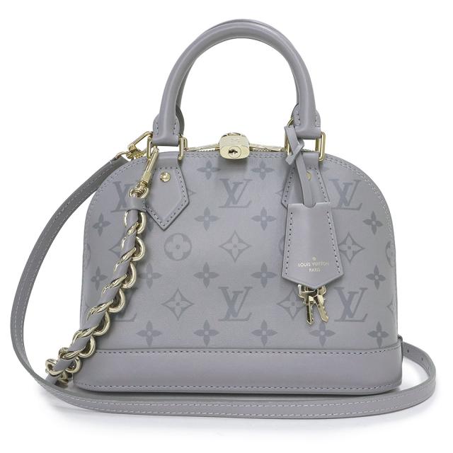 （美品）ルイ ヴィトン LOUIS VUITTON アルマ BB チェーン 2WAY ショルダー ハンドバッグ 斜め掛け モノグラムインク カーフスキン レザー トリアノン グレー ゴールド金具 M12561