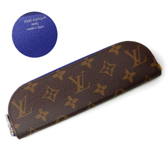 （新品・未使用品）ルイ ヴィトン LOUIS VUITTON ペンシルポーチ シャーロット ペンケース  筆箱 モノグラム カーフスキンレザー ブラウン ブルー シルバー金具 GI1191 箱付
