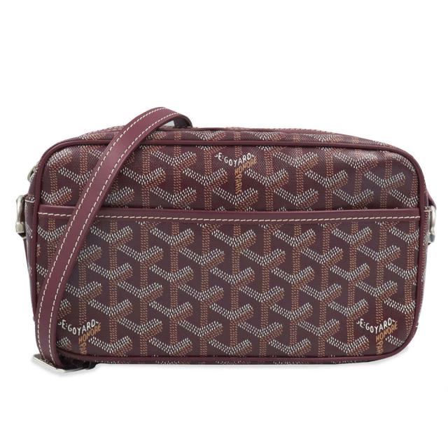 （中古）ゴヤール GOYARD カップヴェール PM バッグ ショルダーバッグ 斜め掛け ゴヤールディンキャンバス セルヴォンカーフスキンレザー バーガンディ ワインレッド シルバー金具 CAPVE2PMLTY33CL33P